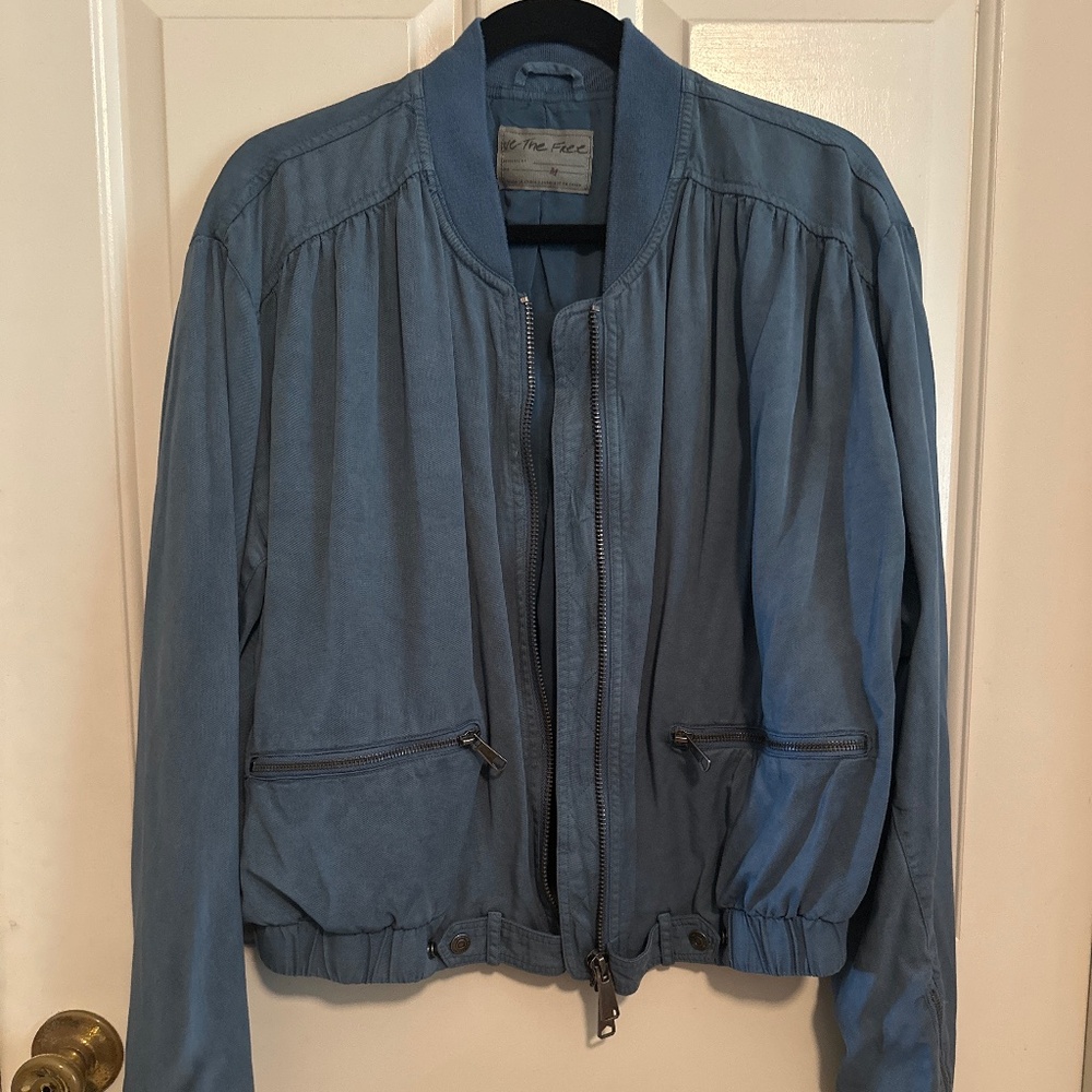 We The Free Blue Bomber Jacket